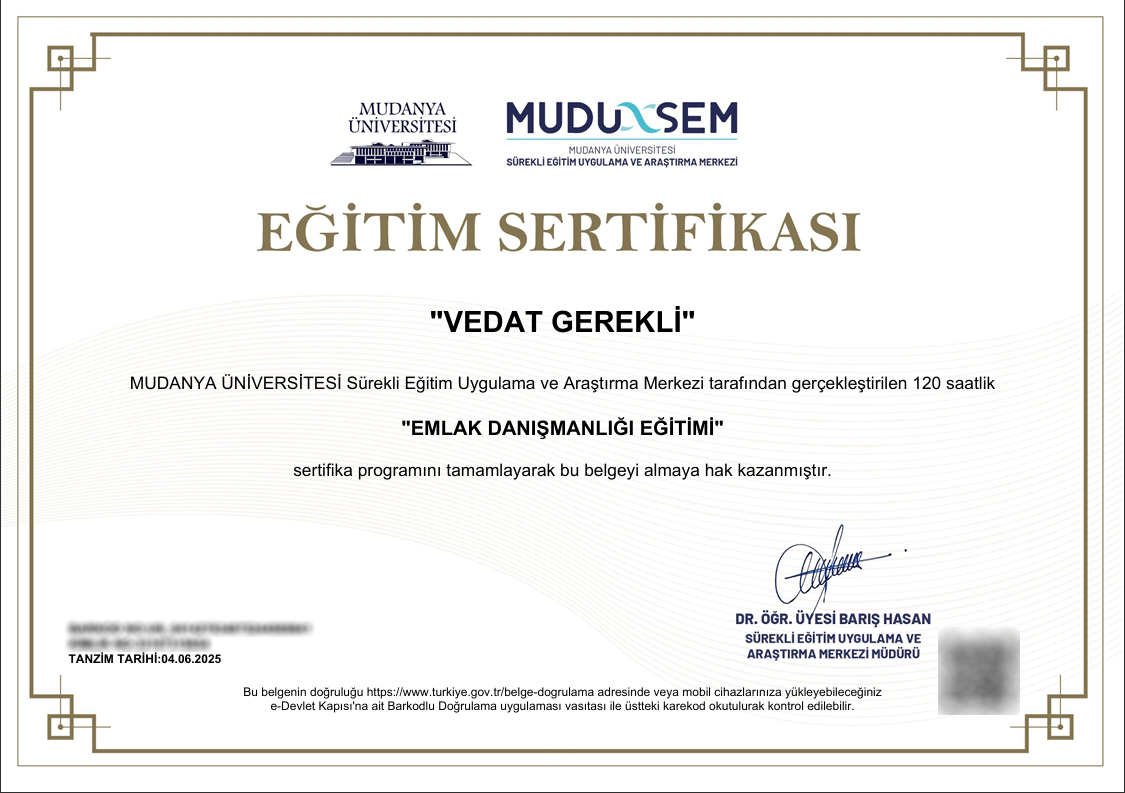 Online Mesleki Yeterlilik Sertifikaları